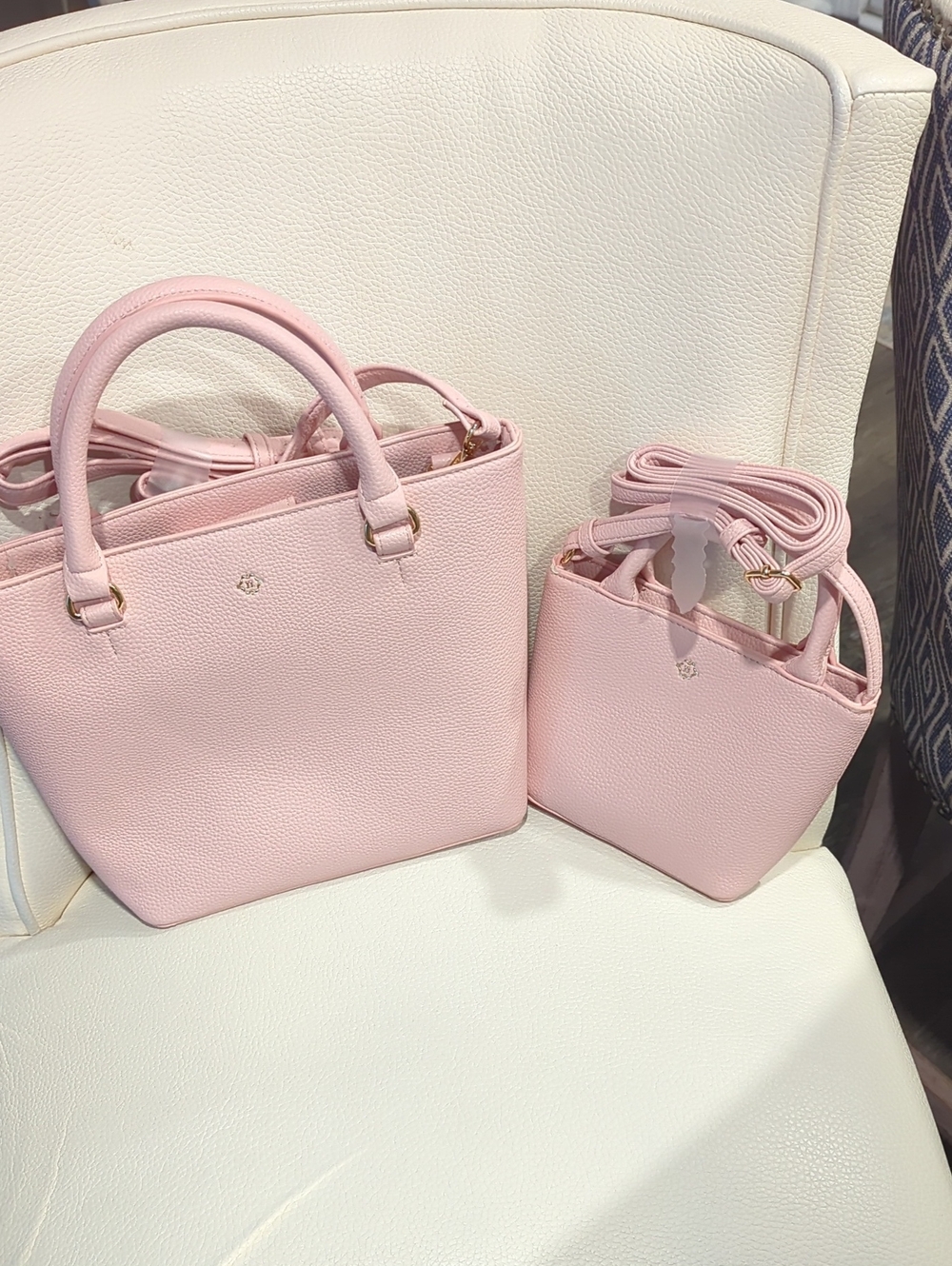 Nanette Lepore Pale Pink Tote with Matching Mini Crossbody Set